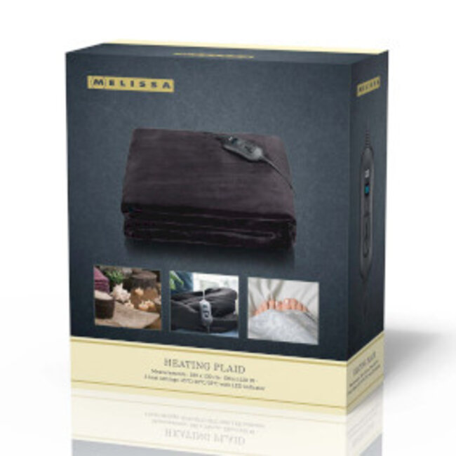 Plaid verwarming 180x130cm 120W Zwart