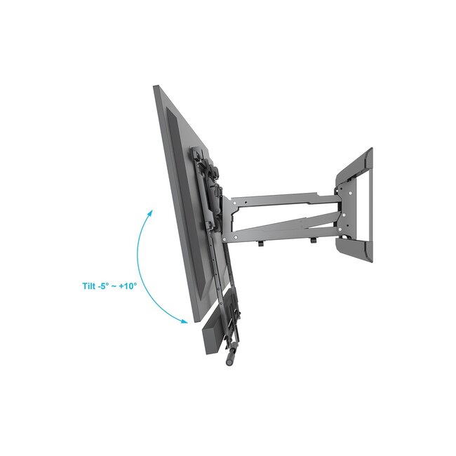 My Wall TV-muurbeugel met soundbarhouder | tot 65 inch | interactief | 3 draaipunten