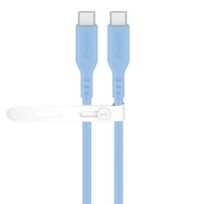 Goobay USB-C siliconen kabel | USB2.0 | PD 60W | blauw | 1,5 meter
