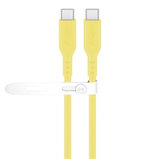 Goobay Goobay USB-C siliconen kabel | USB2.0 | PD 60W | geel | 1,5 meter