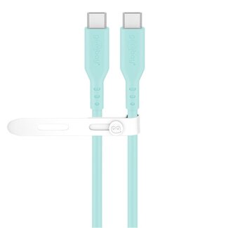 Goobay Goobay USB-C siliconen kabel | USB2.0 | PD 60W | turquoise | 1,5 meter
