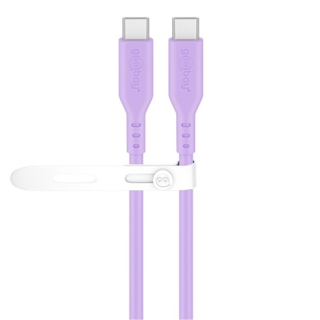 Goobay USB-C siliconen kabel | USB2.0 | PD 60W | paars | 1,5 meter