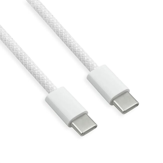 USB-C kabel | USB2.0 | PD 60W | nylon | wit | 0,50 meter