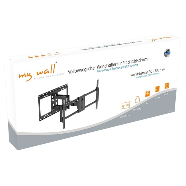 My Wall TV-muurbeugel | tot 100 inch | full motion | 3 draaipunten