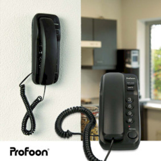 Compacte telefoon met snoer Zwart