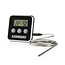 Vleesthermometer | tot 250°C | Alarmtimer | LCD-scherm