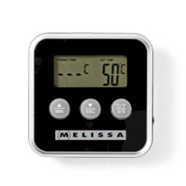 Vleesthermometer | tot 250°C | Alarmtimer | LCD-scherm