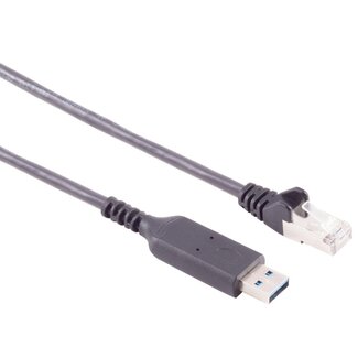 S-Impuls USB-A naar RJ45 LAN kabel | USB3.0 | CAT6 | zwart | 7,5 meter