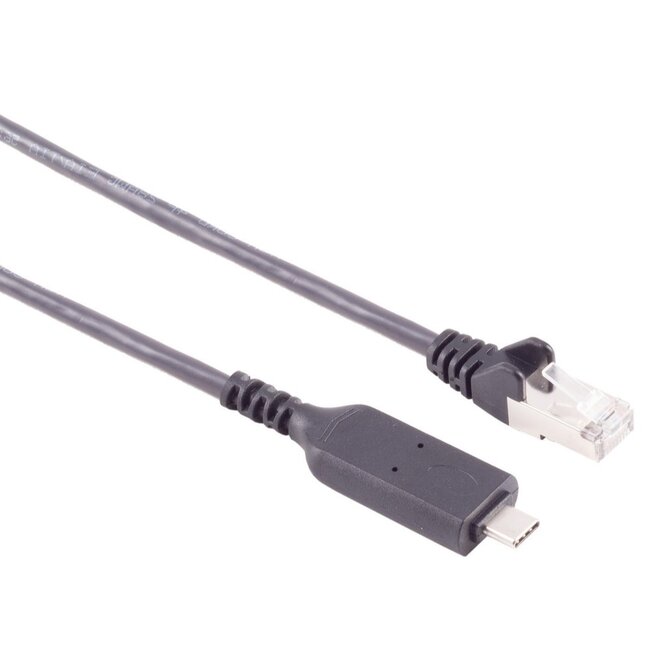 USB-C naar RJ45 LAN kabel | USB3.0 | CAT6 | zwart | 10 meter