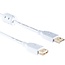 USB-A verlengkabel | ferrietkern | verguld | USB2.0 | 10W | wit | 3 meter