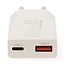 Nedis USB lader | USB-C PD en USB-A QC | GaN | 30W | wit
