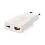 Nedis USB lader | USB-C PD en USB-A QC | GaN | 30W | wit
