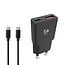 Nedis USB lader | USB-C PD en USB-A QC | incl. USB-C kabel | GaN | 20W | zwart