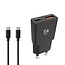 Nedis USB lader | USB-C PD en USB-A QC | incl. USB-C kabel | GaN | 30W | zwart
