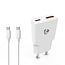 Nedis USB lader | USB-C PD en USB-A QC | incl. USB-C kabel | GaN | 30W | wit