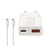 Nedis USB lader | USB-C PD en USB-A QC | incl. USB-C kabel | GaN | 30W | wit