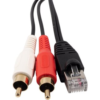 BOSSCOM BOSSCOM RJ45 - Tulp stereo (m) kabel voor B&O | zwart | 0,15 meter