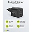 Goobay USB lader set | 2x lader met 2x USB-C PD | incl. 2x USB-C kabel | 35W | zwart + wit | 1 meter