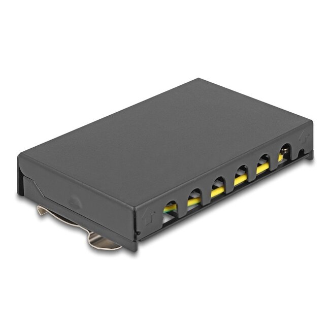 Delock Blank Panel 6 port for Keystone RJ-modules black - for mounting on a table, wall or DIN rail