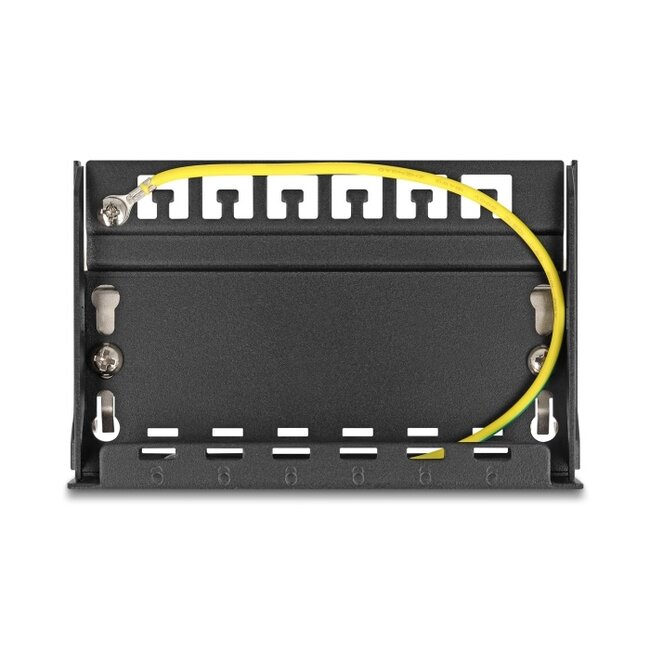 Delock Blank Panel 6 port for Keystone RJ-modules black - for mounting on a table, wall or DIN rail