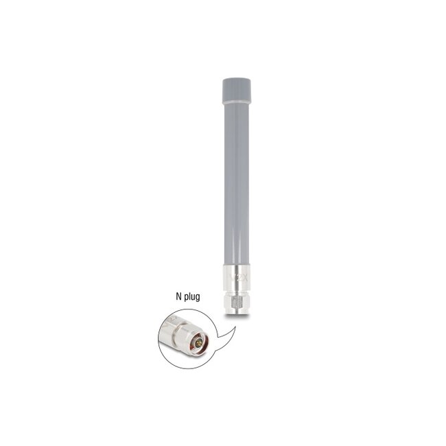 Delock V2X Antenna N plug 6 dBi 19 cm omnidirectional fixed outdoor grey