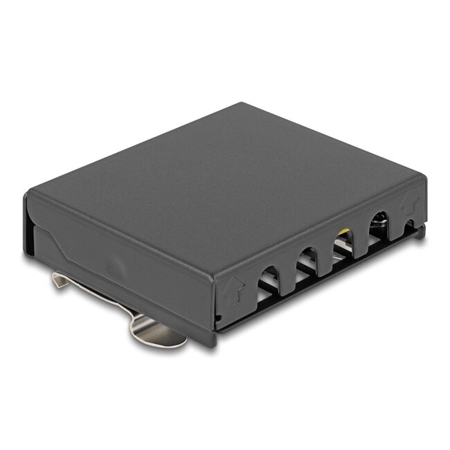 Delock Blank Panel 4 port for Keystone RJ-modules black - for mounting on a table, wall or DIN rail