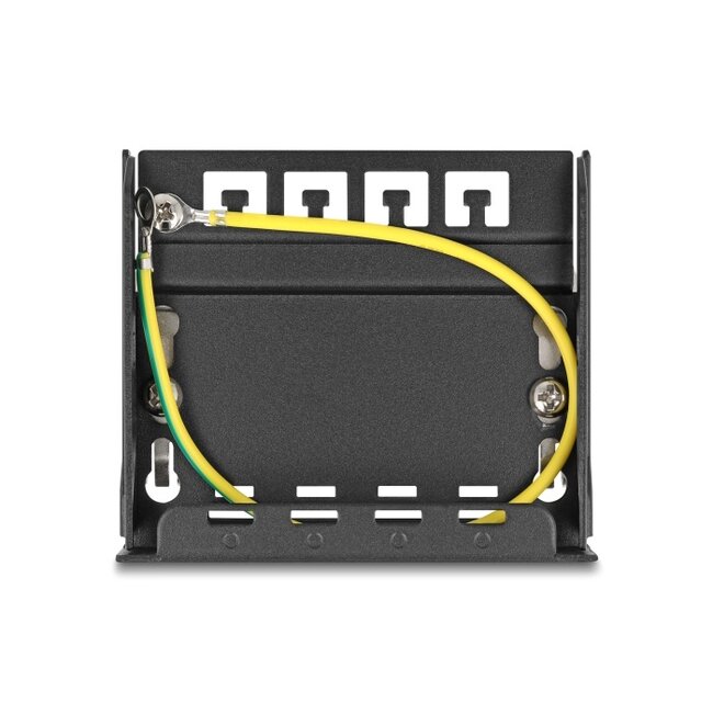 Delock Blank Panel 4 port for Keystone RJ-modules black - for mounting on a table, wall or DIN rail