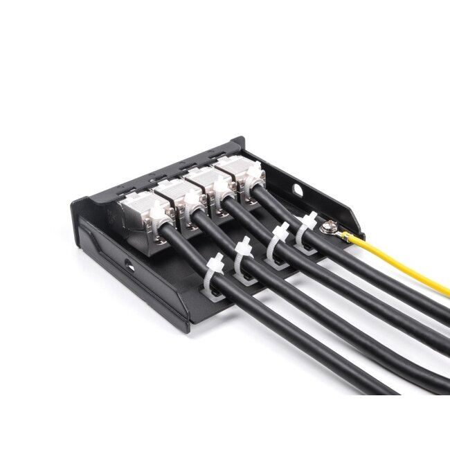 Delock Blank Panel 4 port for Keystone RJ-modules black - for mounting on a table, wall or DIN rail