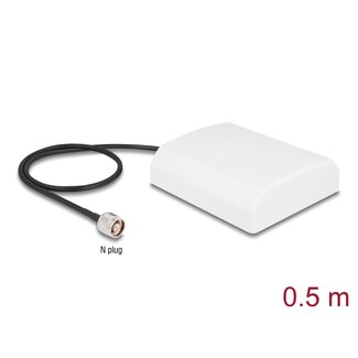 DeLOCK Delock WiFi 2,4 GHz Antenna N plug 8 dBi directional with connection cable RG-58, 50 cm white outdoor