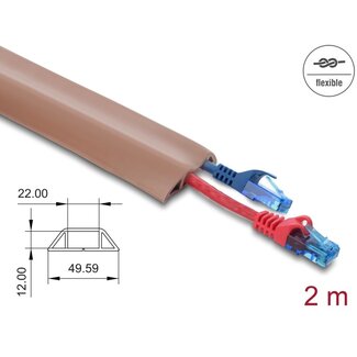 DeLOCK Delock Cable Duct PVC flexible 50 x 14 mm - length 2 m brown