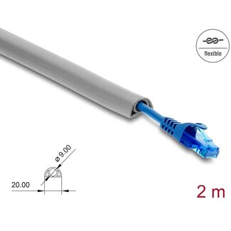 DeLOCK Delock Cable Duct PVC flexible 20 x 10 mm - length 2 m grey