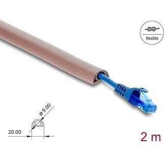 DeLOCK Delock Cable Duct PVC flexible 20 x 10 mm - length 2 m brown
