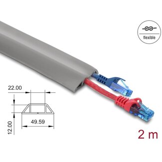 DeLOCK Delock Cable Duct PVC flexible 50 x 14 mm - length 2 m grey
