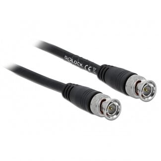DeLOCK BNC kabel | RG59 | 75 Ohm | koper | zwart | 2 meter