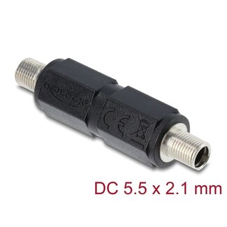 DeLOCK Delock DC Barrel Jack Adapter DC 5.5 x 2.1 mm female to female with thread straight