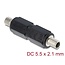Delock DC Barrel Jack Adapter DC 5.5 x 2.1 mm female to female with thread straight