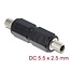 Delock DC Barrel Jack Adapter DC 5.5 x 2.5 mm female to female with thread straight