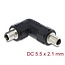 Delock DC Barrel Jack Adapter DC 5.5 x 2.1 mm female to female with thread angled 90°