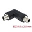 Delock DC Barrel Jack Adapter DC 5.5 x 2.5 mm female to female with thread angled 90°