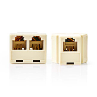 Nedis Telecom Splitter | RJ11 Female | 2x RJ11 (4/6) Female | ABS | Ivoor | Doos