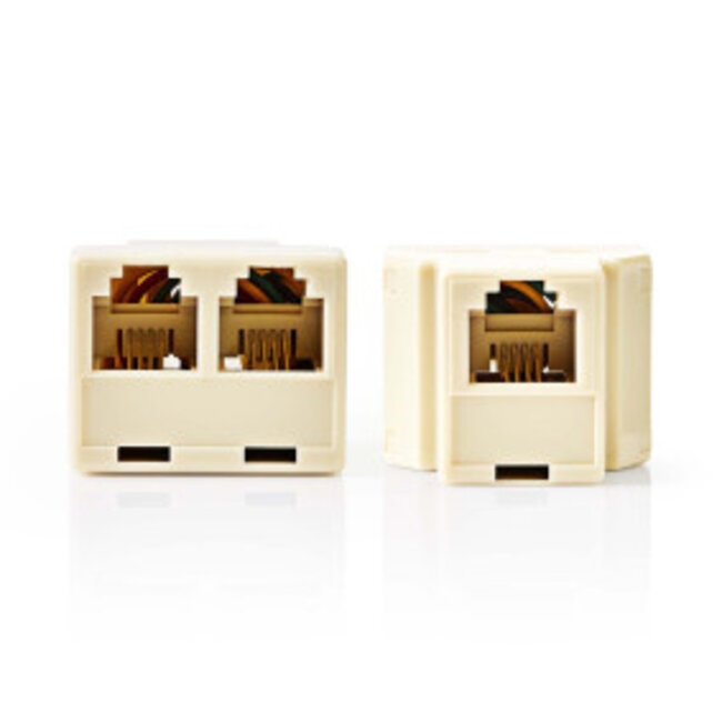 Telecom Splitter | RJ11 Female | 2x RJ11 (4/6) Female | ABS | Ivoor | Doos