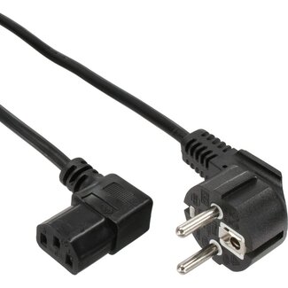 Nedis C13 (haaks/links) - CEE 7/7 (haaks) stroomkabel | 3x 1,00mm | zwart | 10 meter
