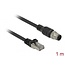 Delock Cable RJ45 plug to M12 plug A-coded 8 pin Cat.5e SFTP 1 m