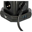 Powerstrip-toren met 8 powerstrips in 45°-configuratie (2x USB A & 1x USB C Power Delivery, met 2m kabel, tweepolige schakelaar)