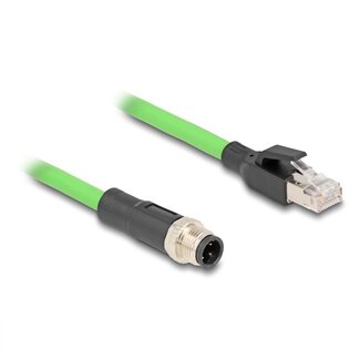 InLine M12 4-pins D-gecodeerd (m) - RJ45 (m) industriële netwerkkabel | CAT5e | PUR | 1 meter