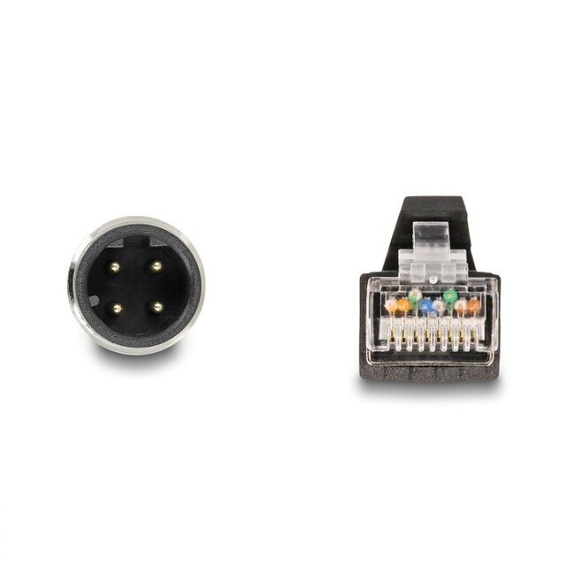 M12 4-pins D-gecodeerd (m) - RJ45 (m) industriële netwerkkabel | CAT5e | PUR | 5 meter