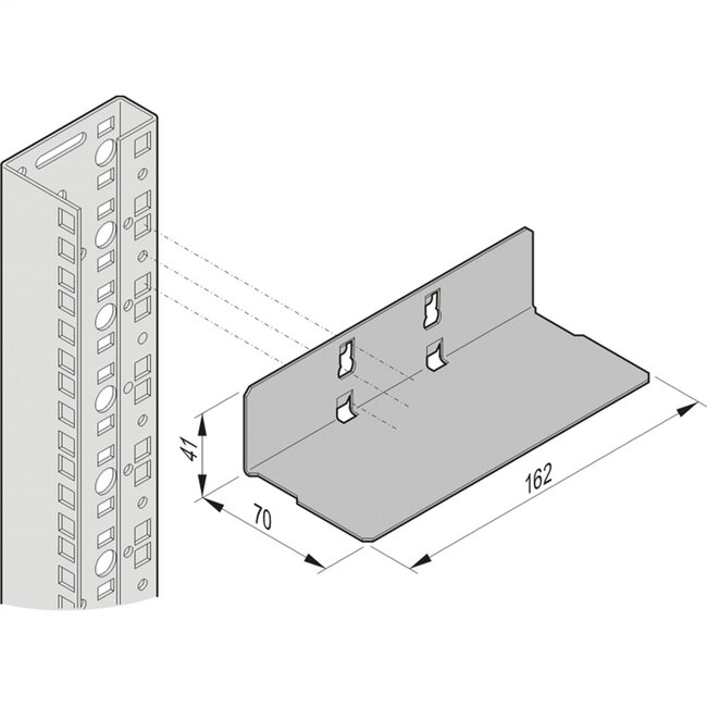 SCHROFF Varistar geleiderail, kort, 15 kg, 1 paar