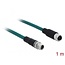 Delock Network cable M12 X-coded 8 pin male to female PUR (TPU) 1 m