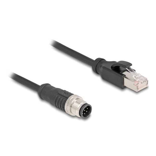 M12 8-pins A-gecodeerd (m) - RJ45 (m) industriële netwerkkabel | CAT5e | PVC | 5 meter