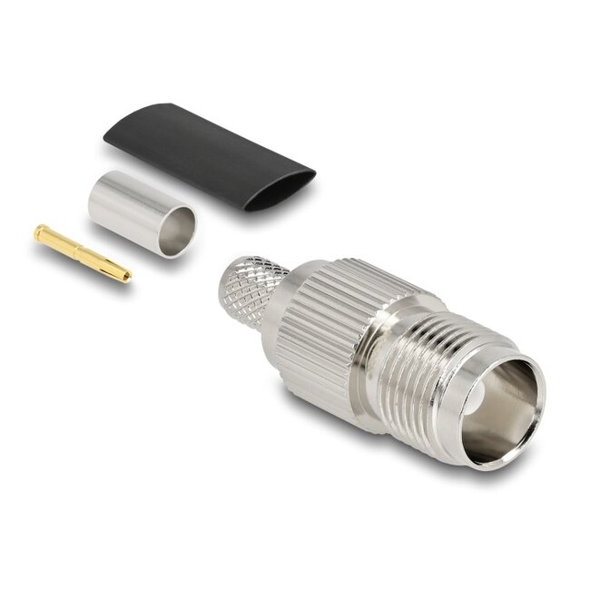 Delock TNC jack for crimping RG-59 with matching shrink tube
